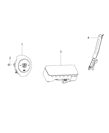 2024 Jeep Wagoneer Air Bag Driver, Driver Side Diagram for 5SH64LR9AA