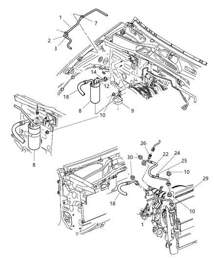 Line A/C Liquid Diagram for 55037809AG