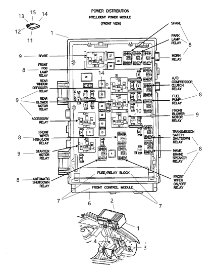 2010 Dodge Charger Module Power Distribution Diagram for 4869200AM