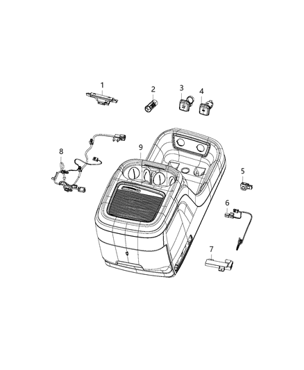 2020 Chrysler Pacifica Wiring Jumper Console Diagram for 68399801AC