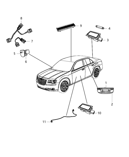 2001 Dodge Ram 2500 Lamp Courtesy Diagram for 5108294AA
