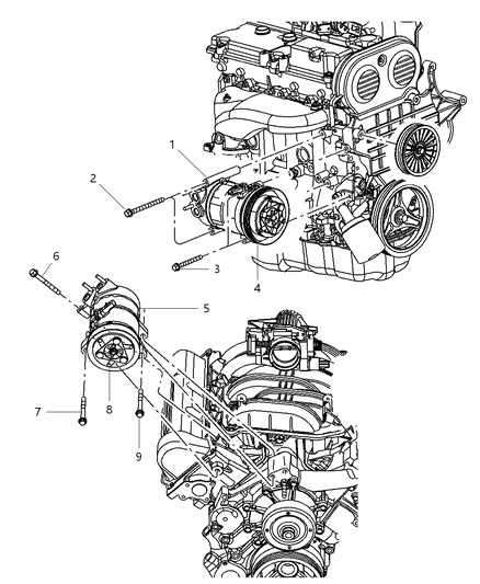 2022 Ram 1500 Classic Compressor A/C Diagram for 55037524AE