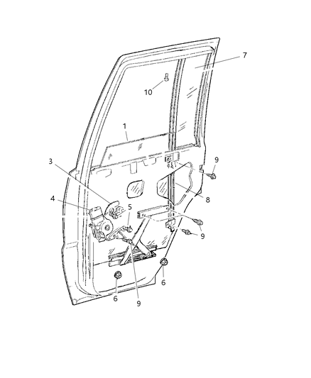 2017 Jeep Grand Cherokee Glass Rear Door Diagram for 55076285