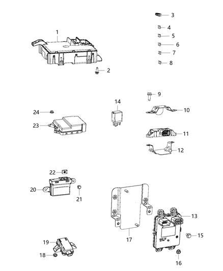Body Control Module Diagram for 68593675AA