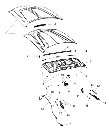 Mucket Cowl Wiper Pivot Diagram for 68040243AB