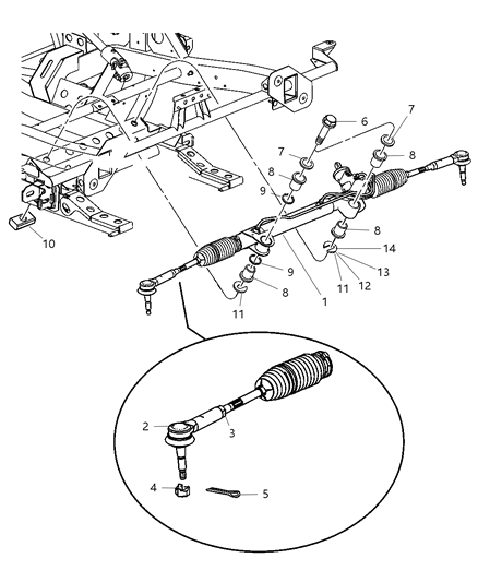 2008 Dodge Viper Jam Nut Outer Tie Rod Diagram for 5104685AA
