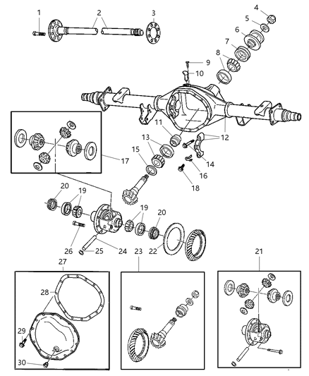 2006 Dodge Ram 2500 Yoke Axle Diagram for 5189950AA