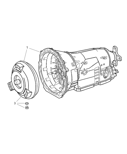 2016 Chrysler Town & Country Transmission Package With Torque Converter Diagram for 5144662AA