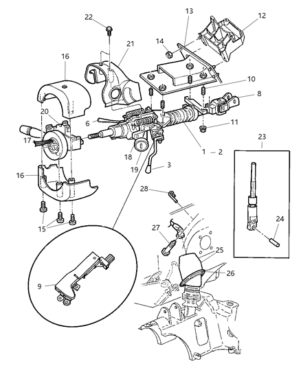2014 Dodge Charger Column Steering Tilt Diagram for 5057734AC