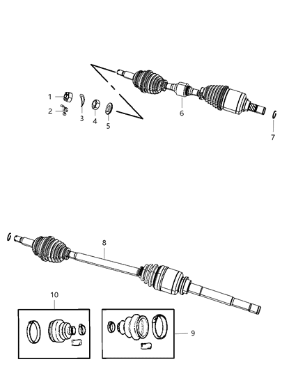 Shaft Axle Half Diagram for RL273438AG