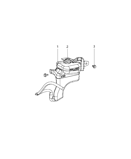 Cap Coolant Recovery Bottle Diagram for 55111074AB