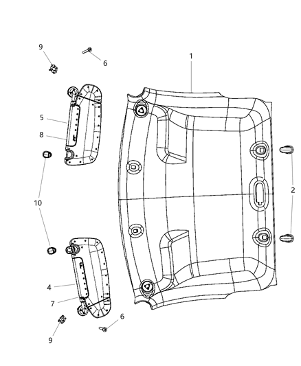 2013 Ram 2500 Headliner Diagram for 5XP90BD1AA