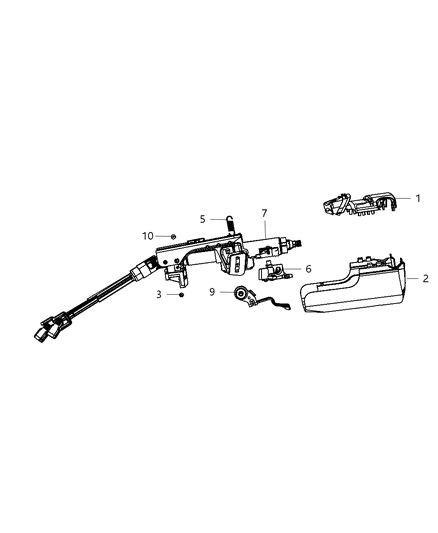 2009 Chrysler Sebring Column Steering Diagram for 5057242AH