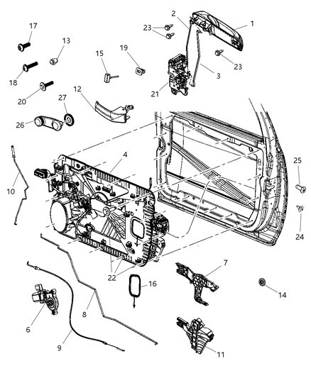 1985 Jeep Cherokee Handle Exterior Door Diagram for 1GH291KLAC