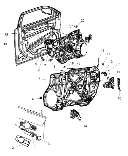 2005 Dodge Ram 2500 Handle Exterior Door Diagram for 4589855AG