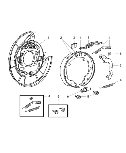 Strut Parking Brake Diagram for 5191259AB