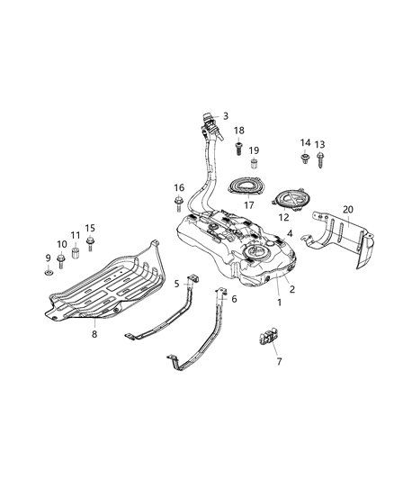 Tank Fuel Assembly Diagram for 68254868AA