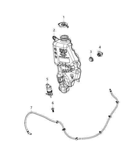 2021 Ram 1500 Washer Reservoir Diagram for 68291572AE