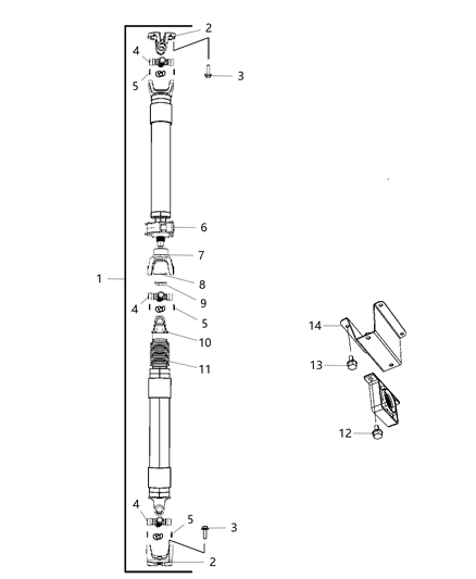 2006 Dodge Stratus Bracket Drive Shaft Center Bearing Diagram for 68194838AB