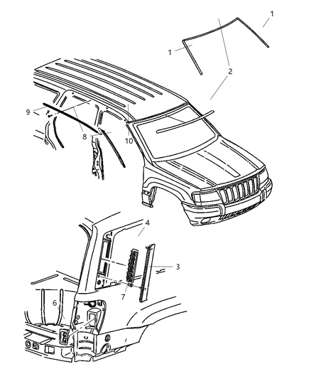 Exhauster Quarter Panel Diagram for 55136279AE