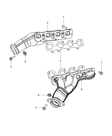 2007 Dodge Magnum Manifold Exhaust Diagram for 5037633AE