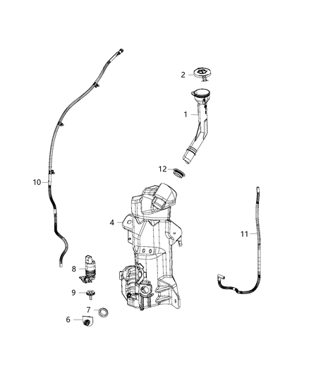2009 Dodge Durango Grommet Washer Level Sensor Diagram for 68321419AA