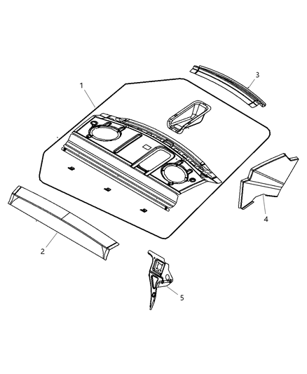 Support Rear Shelf Panel Diagram for 5008814AB