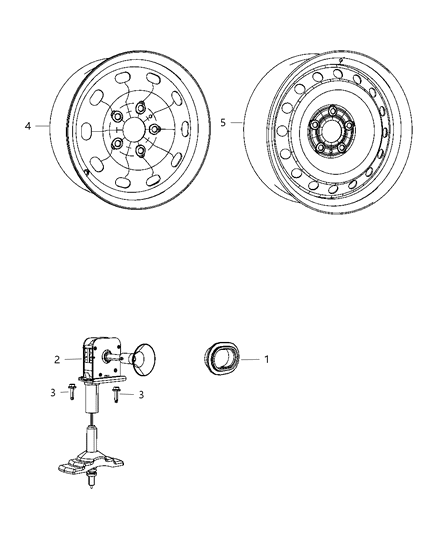 Winch Spare Tire Carrier Diagram for 52014127AB