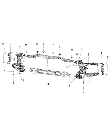 2012 Jeep Liberty Fastener Kit Front End Module Diagram for 68204786AA