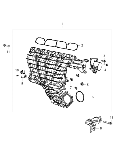 Manifold Intake Includes All Items In The Box Diagram for 4884495AJ