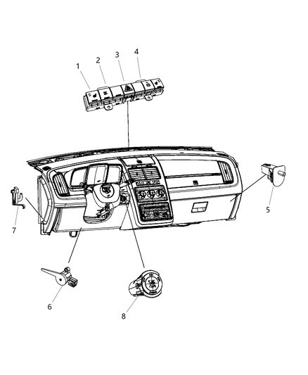 Sensor Brake Pedal Diagram for 56029473AA