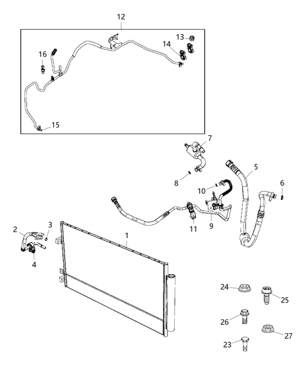 Line A/C Compressor Diagram for 68255575AA
