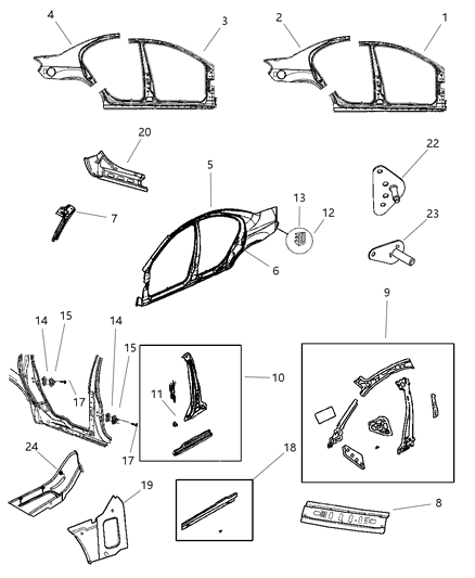 1988 Dodge 600 Exhauster Bodyside Aperture Diagram for 5291560AC