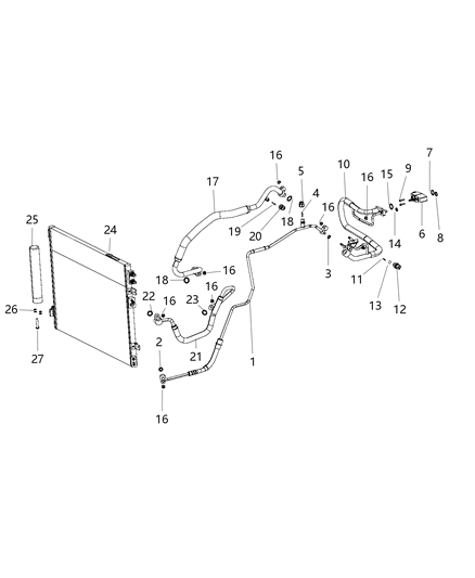 1986 Dodge B350 Line A/C Liquid Diagram for 68223572AE