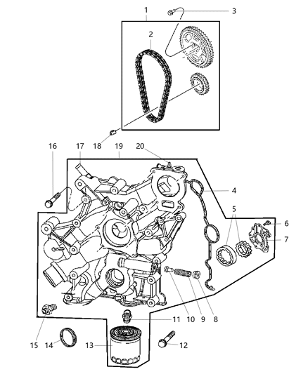 Chain Timing Diagram for 5037059AA