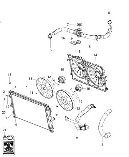 1992 Dodge D250 Hose Radiator Inlet Diagram for 5058997AF