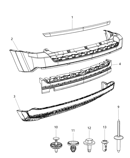 2010 Jeep Compass Bracket Fascia Fascia Mounting Diagram for 68082969AA