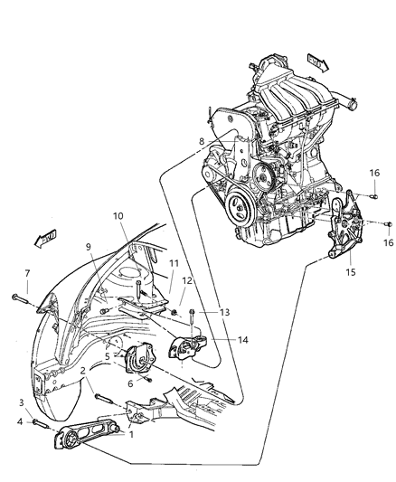 Support Engine Mount Diagram for 5273550AC