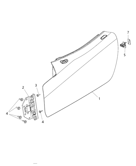 2017 Dodge Viper Hinge Front Door Diagram for 4865462AF