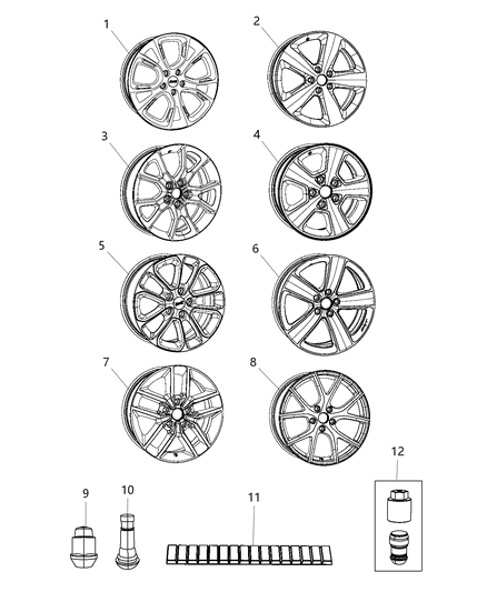 Wheel Aluminum Diagram for 5XK99NTZAA