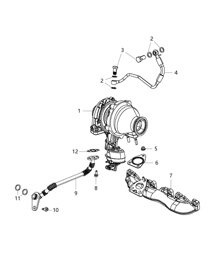 2011 Chrysler Town & Country Turbocharger Diagram for 68275172AA