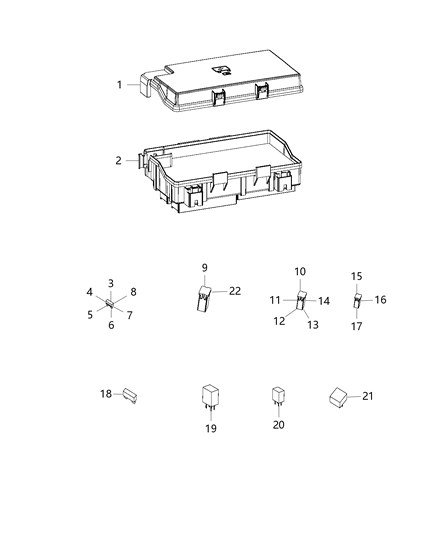 Fuse Cartridge 25 Amp Diagram for 68083434AA