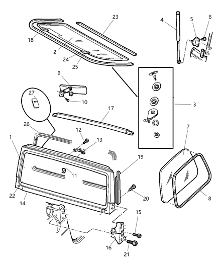 Molding Windshield Garnish Diagram for 55176430AD