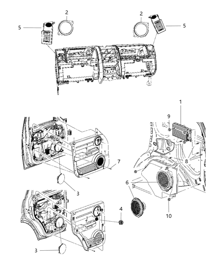 1987 Dodge Aries Enclosure Speaker Diagram for 5091021AE
