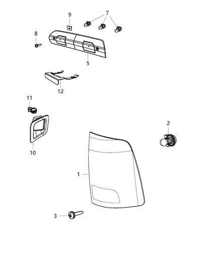 2010 Jeep Patriot Lamp License Plate Diagram for 68102099AB