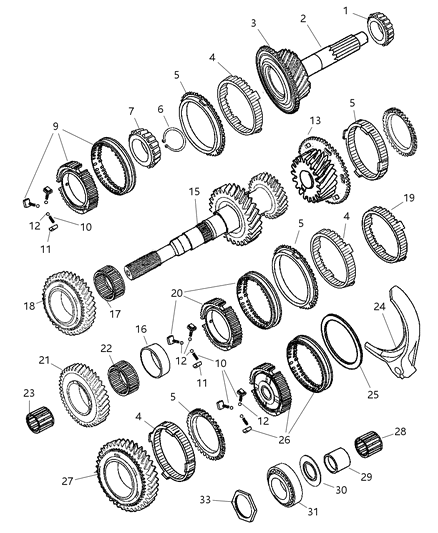 1996 Chrysler Concorde Gear Second Diagram for 5019906AA