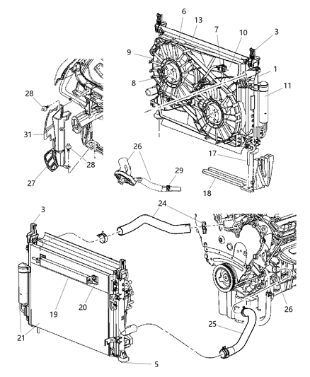 Hose Radiator Inlet Diagram for 4596861AC