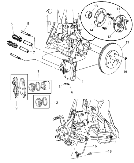 1985 Dodge 600 Pad Kit Front Disc Brake Diagram for V1013527AB