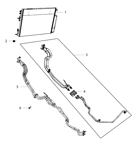 Hose And Tube Transmission Oil Cooler Pressure And Return Diagram for 55111280AE