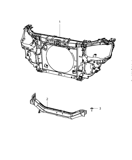 Crossmember Radiator Diagram for 68057681AC